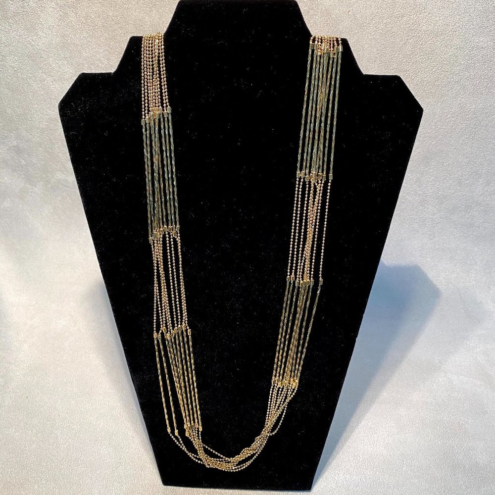 Tasha Multi Gold Strand Necklace 36"